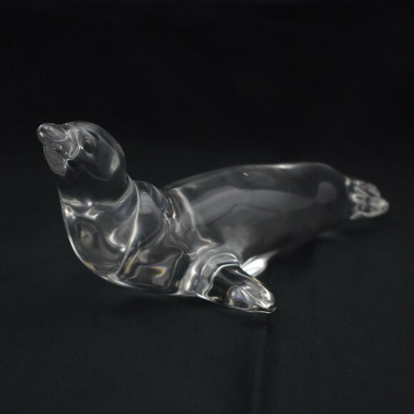 Vintage Villeroy and Boch Crystal Sea Lion Seal Paperweight Figurine Signed - Picture 1 of 9